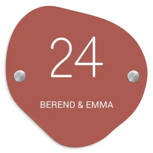 Terracotta - Klassiek Naambord Organisch middel -3d