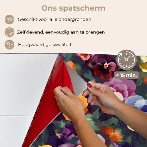 Viooltjes - Kleuren - Bloemblaadjes keuken achterwand spatscherm klein 900 -spatscherm_NL