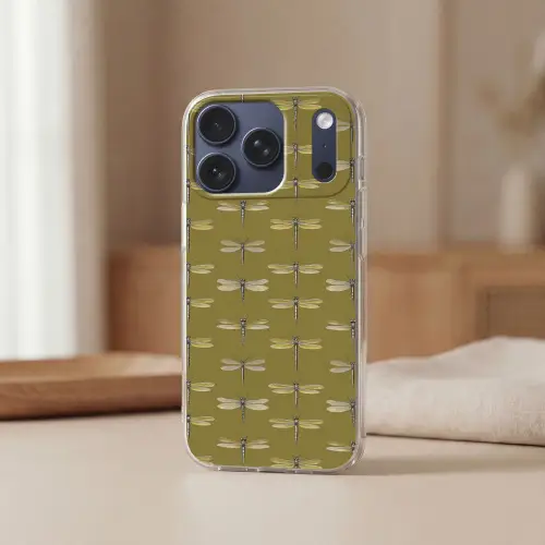 Libellen - Patroon - Groen Telefoonhoesje iPhone 17 Pro klein 878 -sfeer2