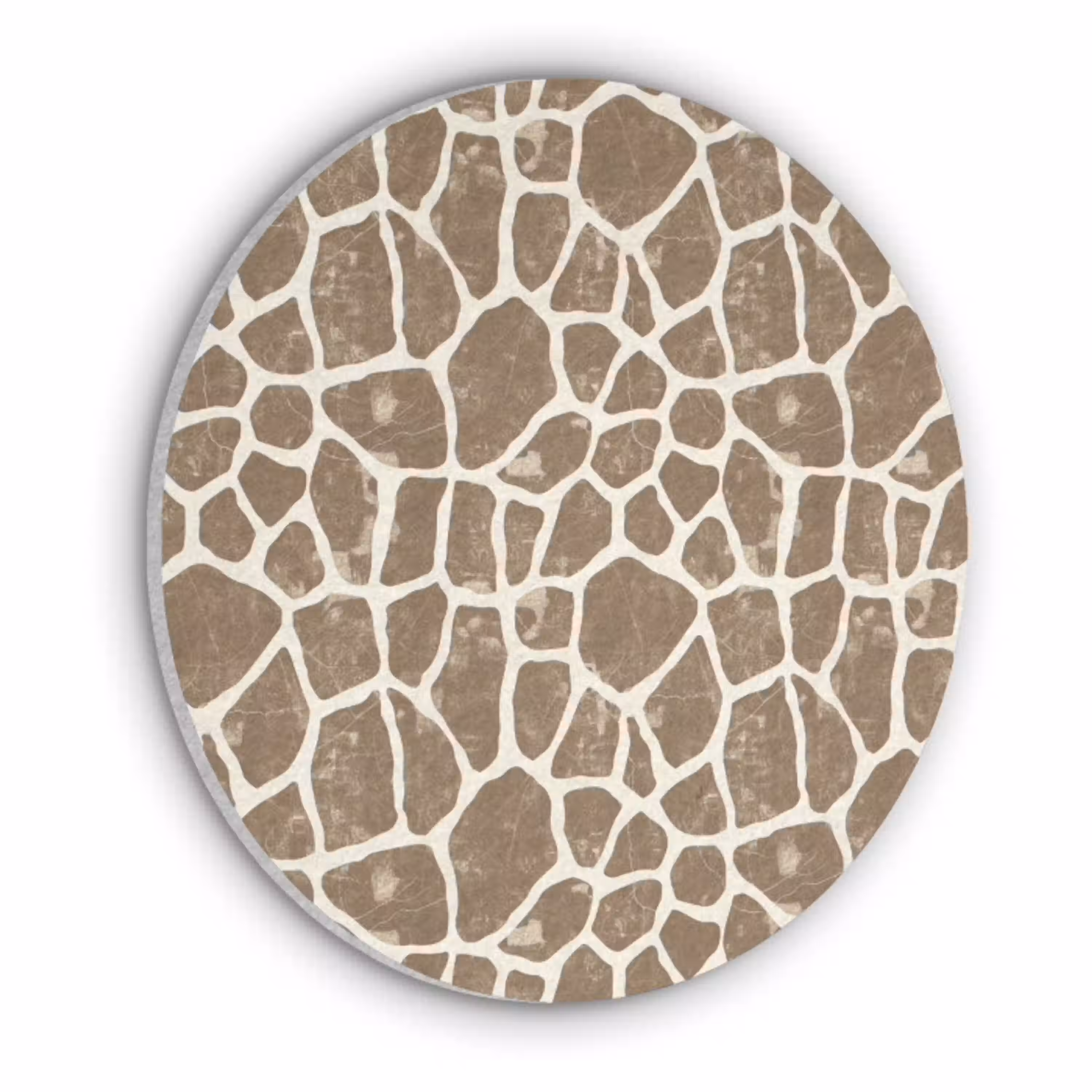 Giraf - Klassiek - Bruin Akoestische PET Vilt - Rond klein 838 -3d