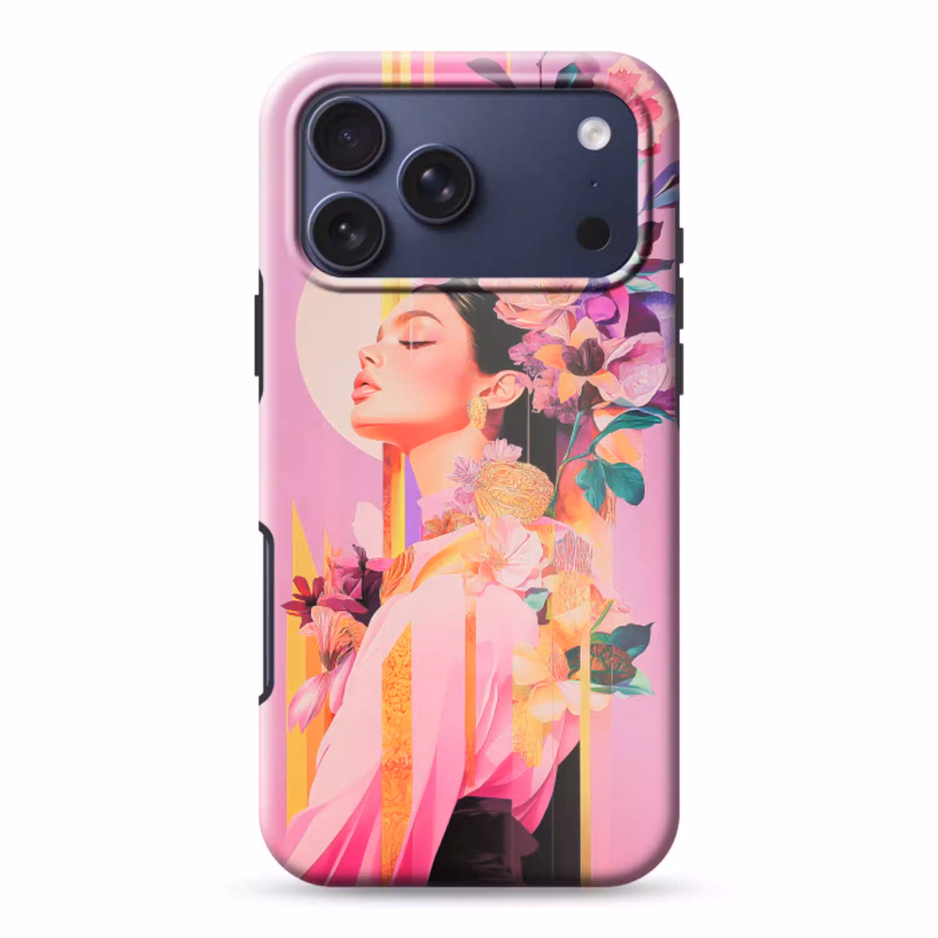 Vrouw - Bloemen - Paars - Abstract Toughcase MagSafe Apple iPhone 17 Pro Max klein -3d