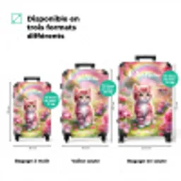Roze regenboogkatje NBS - Handbagage koffer - Kinderen Unisex middel zzzzzzVergelijking_3FR