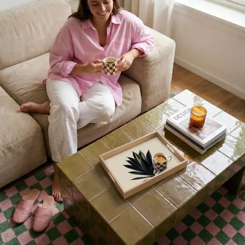 Agaveplant - Symmetrisch - Groen Dienblad Rechthoek middel -sfeer3