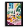 Tafel - Wijn - Fruit fotolijst zwart zonder passe partout klein -3d