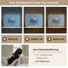 Bloem - Blauw - Bloemblaadjes - Streepjes Light Box met batterij (Wandlamp) middel -USP_lichtkleurNL