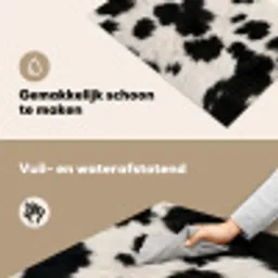 Bont - Textuur - Zwart - Wit Inductie beschemer met haakjes klein -ky-schoon-nl