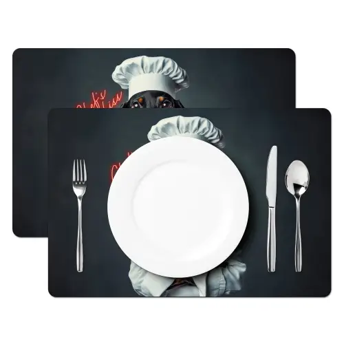 Quote - Neon - Hond - Kokskleding Placemat vinyl groot -zzsfeer2_Kitchenyeah-website
