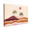 Palmbomen - Abstract - Zon - Heuvels canvas 2cm klein -z3d