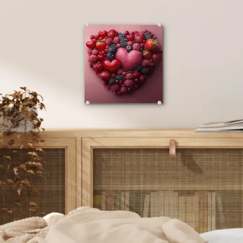Fruit - Hartjes - Aardbeien - Frambozen - Bosbessen plexiglas 5mm klein -sfeer4