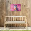 Uil - Roze - Blauw - Verf - Abstract Tuinposter op houten frame 2 cm dik klein -sfeer4