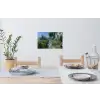 Kat - Vrouw - Bloemen - Huis Muursticker klein -eettafel