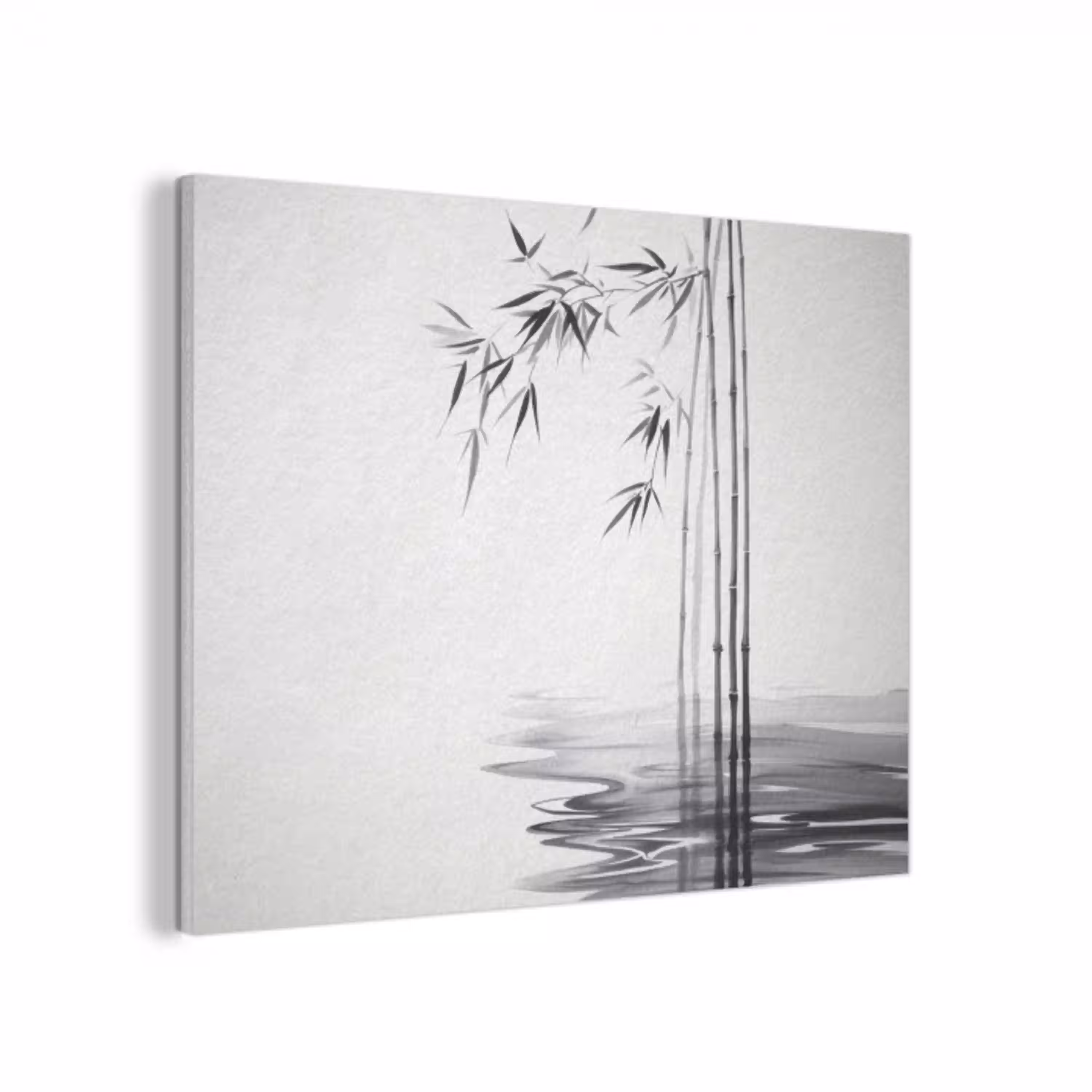 Bamboestammen - Water - Minimalistisch - Wit PET vilt klein -3d