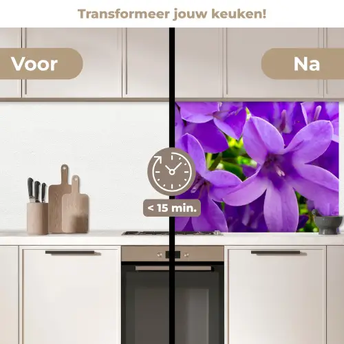 Bloemen - Paars - Natuur keuken achterwand 2 middel -voor-na2_NL