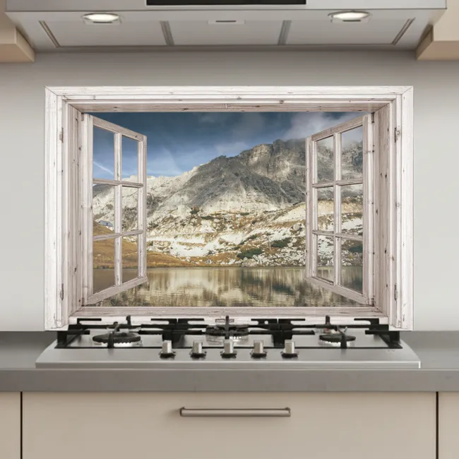 Doorkijk - Water - Bergen keuken achterwand spatscherm klein -3d_website