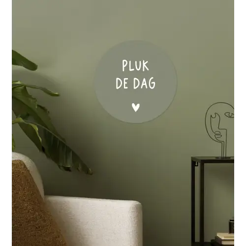 plukdedag-groen Wandcirkel behangsticker klein -sfeer2