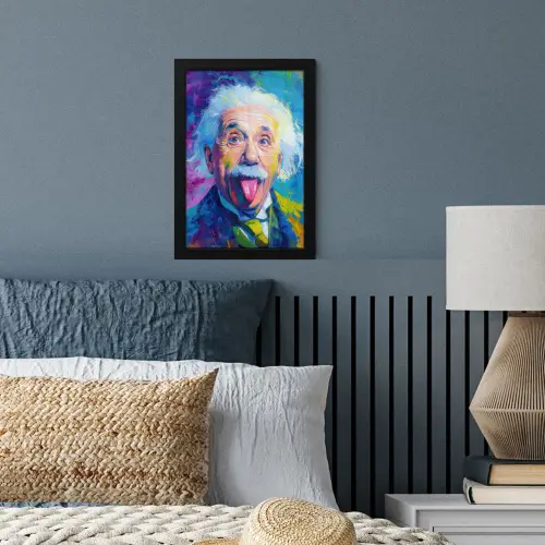 Oude man - Expressief - Kleurrijk fotolijst zwart zonder passe partout klein -sfeer3