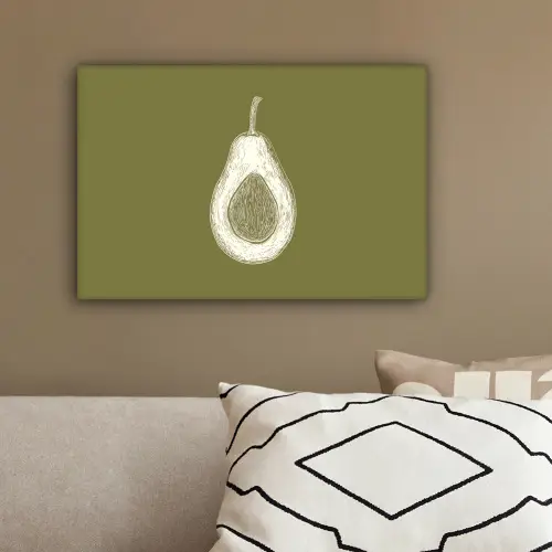 Avocado - Minimalistisch - Illustratie - Groen canvas 2cm klein -sfeer3