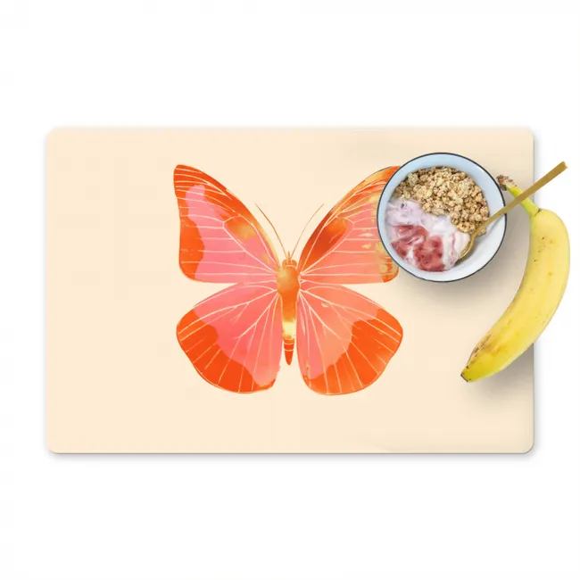 Vlinder - Minimalistisch - Roze Placemat vinyl groot -zzzproduct_Kitchenyeah-website