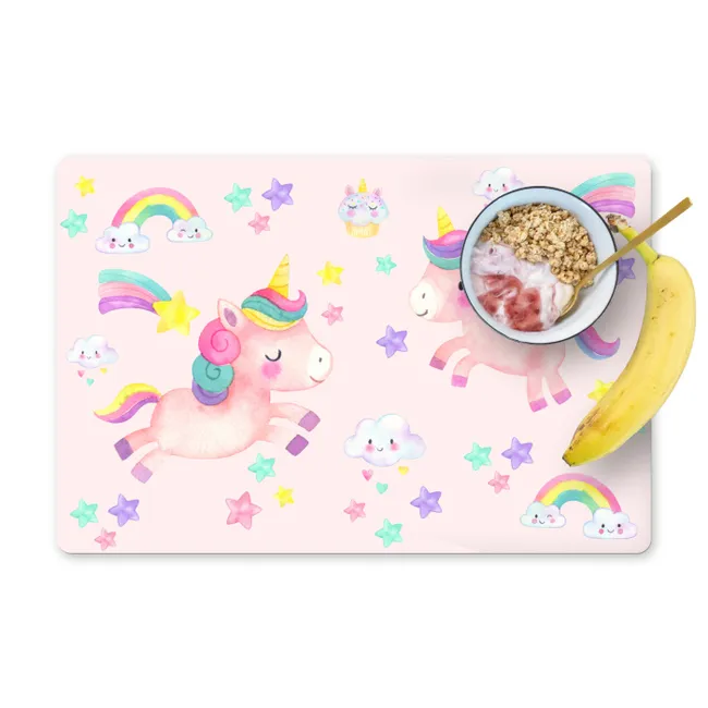 Placemat - 6 pieces - Unicorn - rainbow - Pink - Girl - Kids