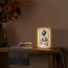 Vrouw - Verf - Abstract - Beige - Modern Light Box met kabel (Tafellamp) klein -sfeer4