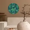 Blauw - Palmbladeren - Afsnijding Wandcirkel kunststof plaat 5mm dik klein 188 -sfeer1