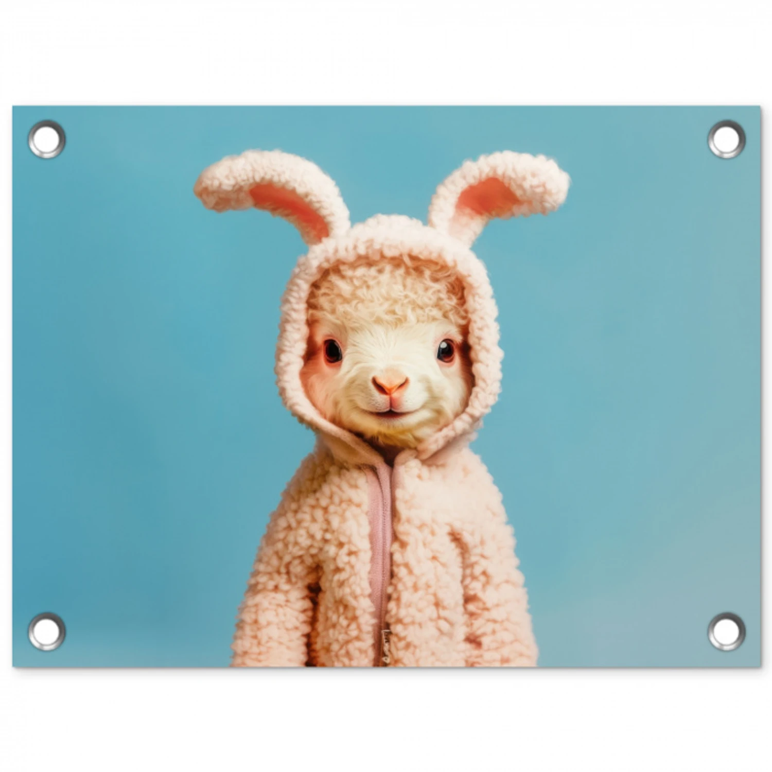 Lammetje - Paashaas - Kostuum tuinposter los doek klein -3d