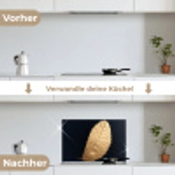 Goud - Bladeren - Zwart - Planten - Luxe - Natuur keuken achterwand spatscherm klein -voor_na_DE