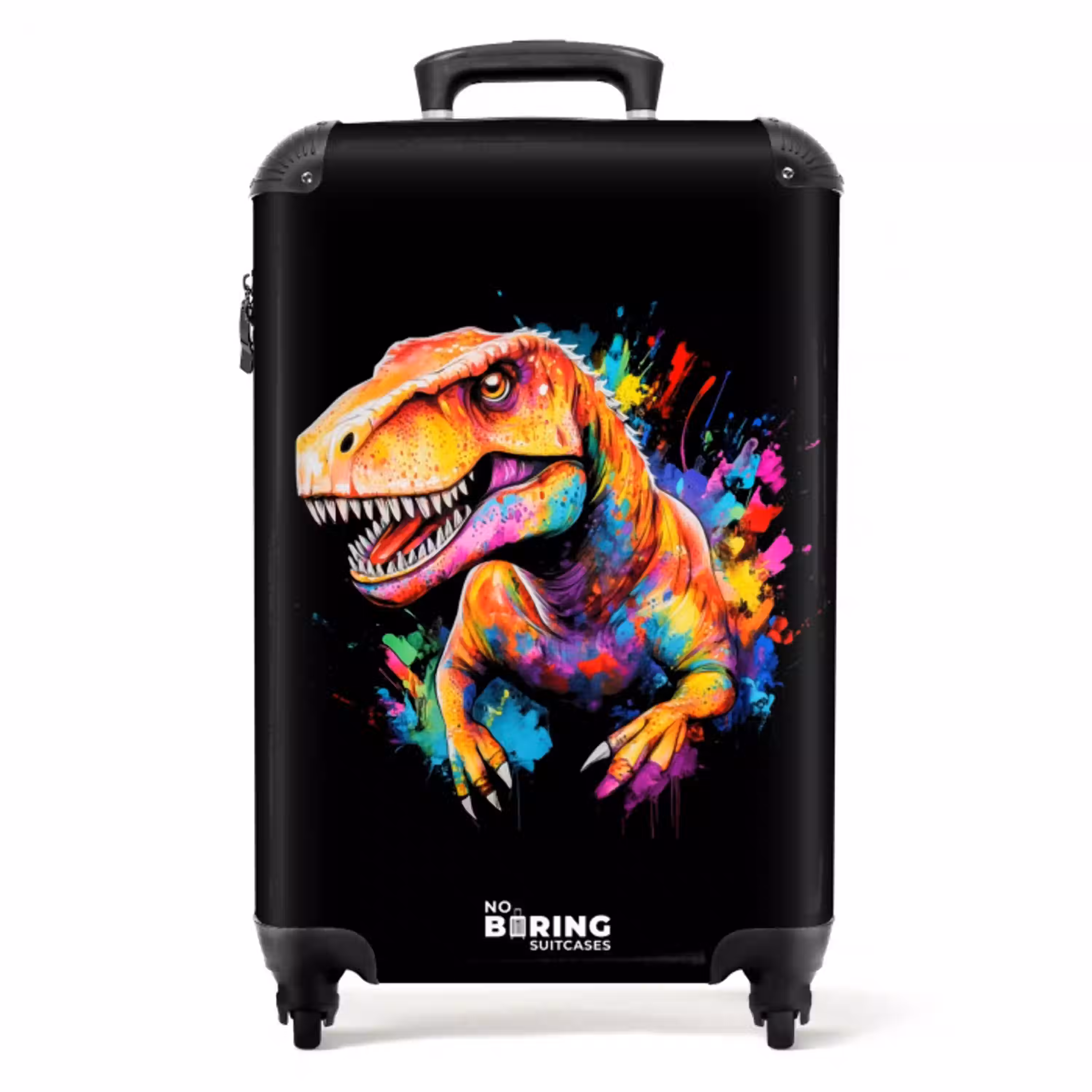 Dinosaurus met kleurrijke graffiti NBS - Handbagage koffer - Unisex middel -productfoto_recht