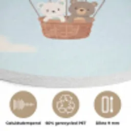 Luchtballon - Beren - Pastel Akoestische PET Vilt - Rond klein -closeup_NL