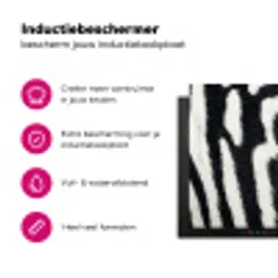 Zebra - Vacht - Klassiek - Zwart - Wit Inductie beschermer vinyl 3mm klein -wsfeer2_website