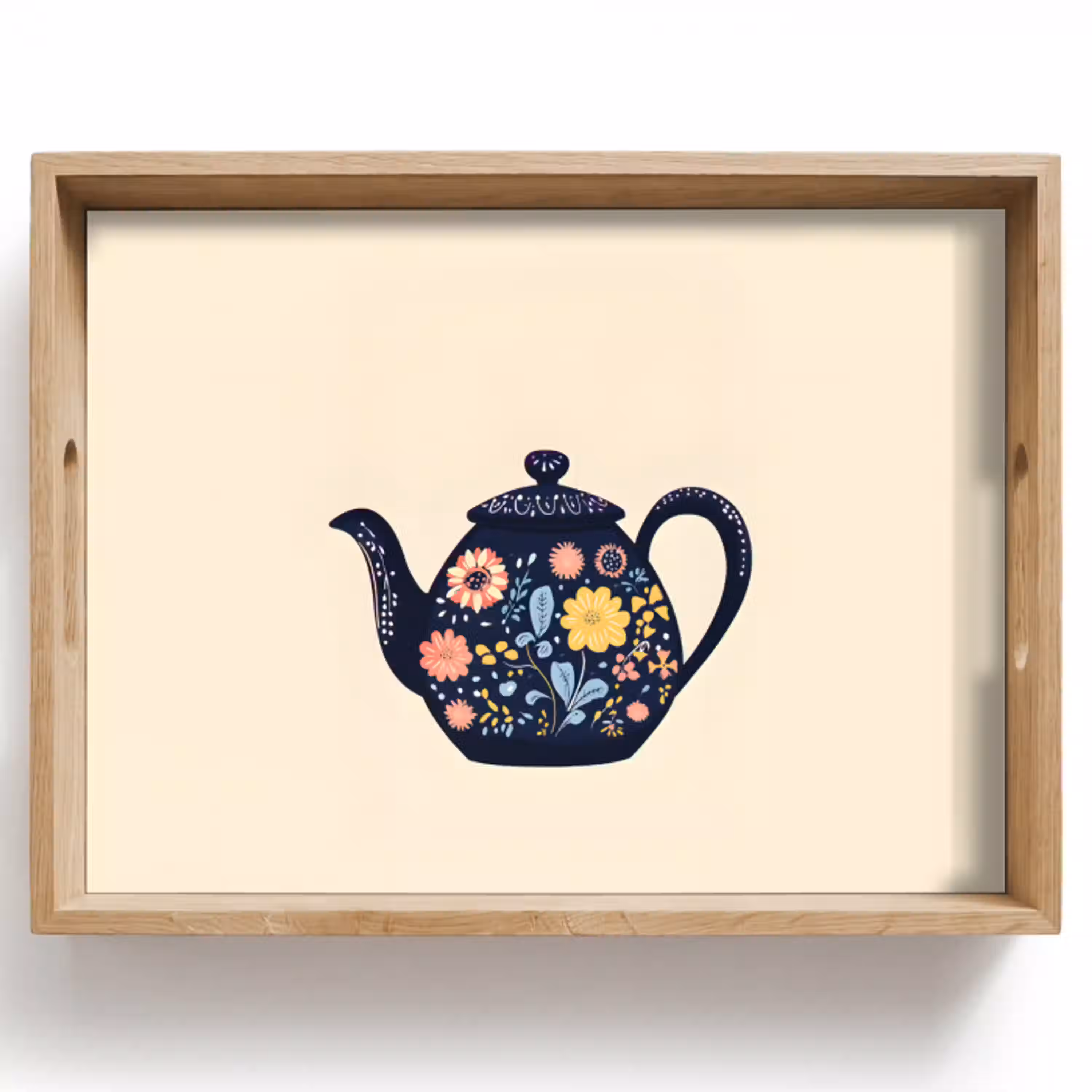 Theepot - Kleurrijk - Bloemen Dienblad Rechthoek middel -z3d_shopping