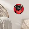Amor - Hond  - Hartje - Rood Wandcirkel plexiglas klein -sfeer5