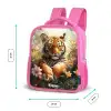 Tijger in bloemenveld met vlinders en zonlicht Kinderrugzak - Roze middel -productfoto_formaten