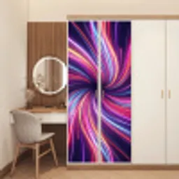 Abstract - Swirl - Futuristic - Neon deurposter klein -sfeer3