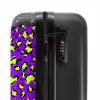 Panterprint in limoengroen op paarse achtergrond NBS - Handbagage koffer - Kinderen Unisex middel -slot