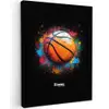Oranje basketbal te midden van verfspetters canvas 2cm klein -z3d