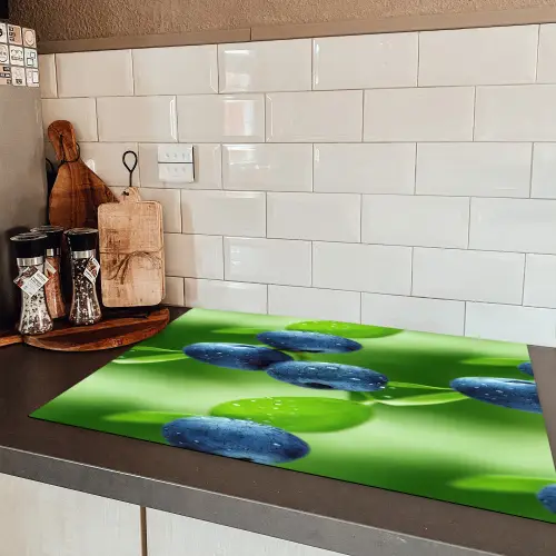 Bosbessen - Paars - Bladeren - Groen Inductie beschermer vinyl 3mm klein 276 -sfeer3