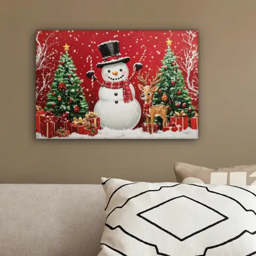 Feestvreugde - Winterbos - Kleurrijk canvas 2cm klein -sfeer3