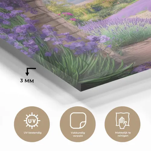 Doorkijk - Lavendel - Bloemen - Paars - Poort plexiglas 5mm klein -sfeer2