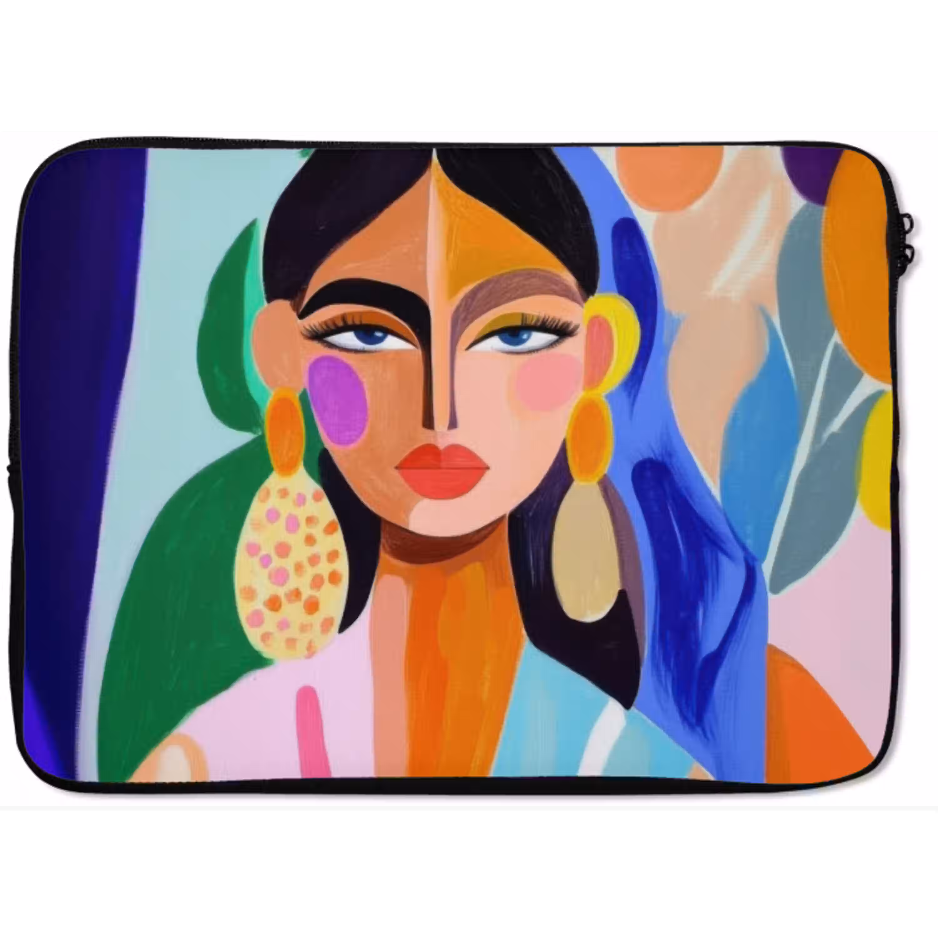 Portret - Vrouw - Modern laptophoes neopreen klein -zkaufland3dotto