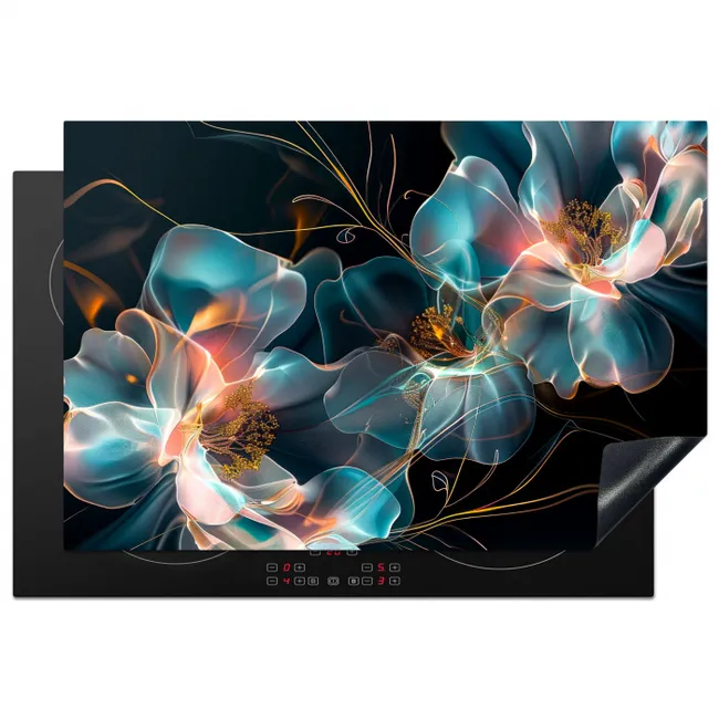 Lichtgevende Flora in de Nacht Inductie beschermer vinyl 3mm klein -3d