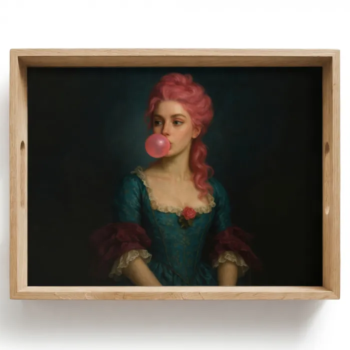 Vrouw - Portret - Kauwgombel Dienblad Rechthoek middel -z3d_shopping
