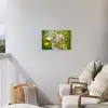 Bloemen - Natuur - Groen - Gras - Paars - Wit Tuinposter op houten frame 2 cm dik klein -sfeer1