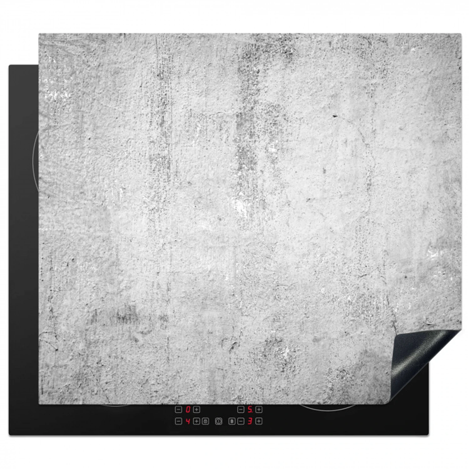 Verweerde Beton Textuur Inductie beschermer vinyl 3mm middel -3d