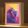 Leeuw - Verf- Kleuren - Dier Light Box met kabel klein -zzz_3d_website