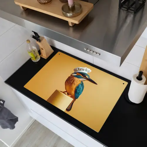 Ijsvogel - Pilaar - Koksmuts - Vogel Inductie beschemer met haakjes klein -sfeer1