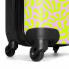 Neon bladeren op lichtroze achtergrond NBS - Handbagage koffer - Kinderen Unisex middel -wiel
