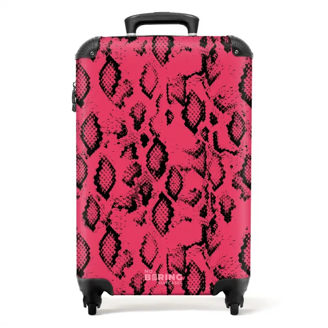 Felroze slangenprint NBS - Handbagage koffer - Volwassenen Unisex middel -productfoto_recht