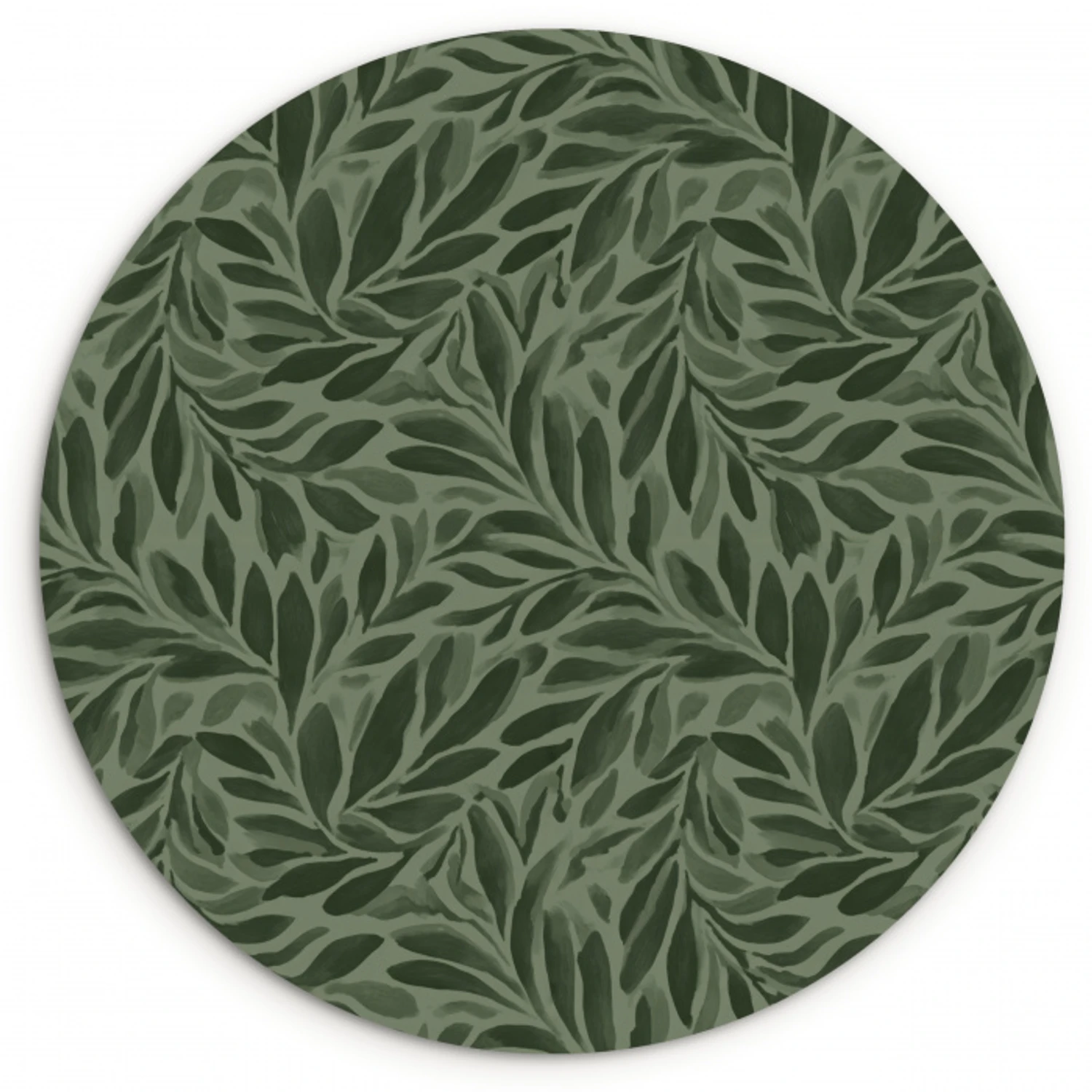 Bladeren - Organisch - Groen Wandcirkel kunststof plaat 5mm dik klein 188 -3d