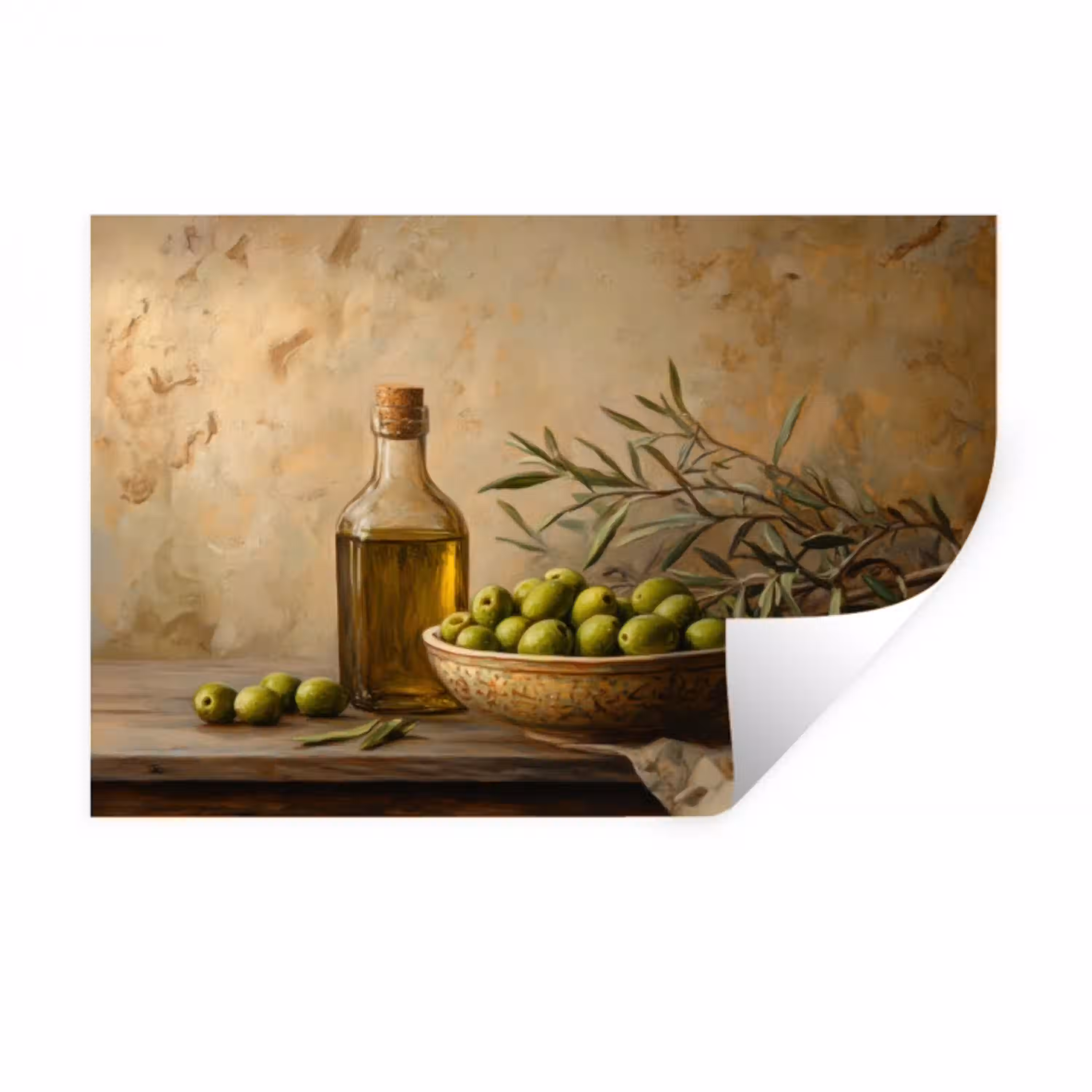 Olijven - Stilleven - Vintage Muursticker klein -3d